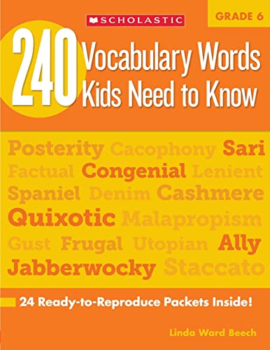 240 Vocabulary Words Kids Need to Know: Grade 6