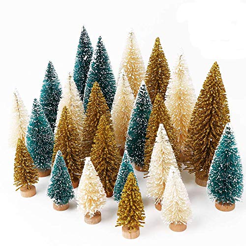 24Pcs Artificial Frosted Sisal Christmas Tree