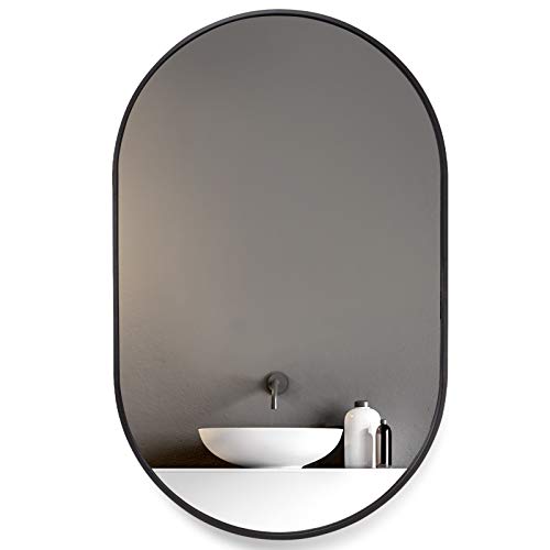 24x36 Oval Black Bathroom Mirror