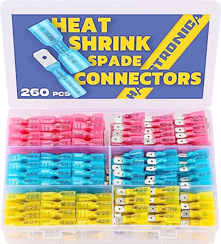 260PCS Heat Shrink Spade Connectors-Electrical Wire Connectors