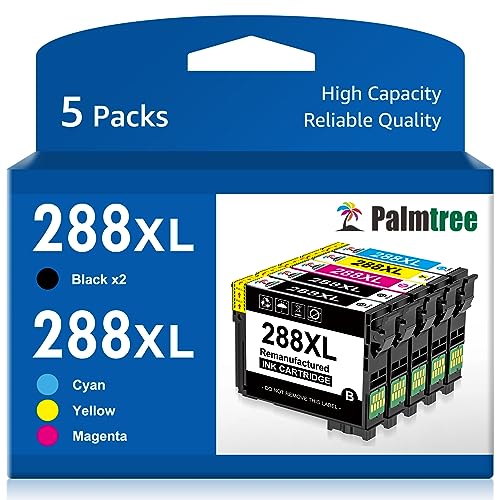 288 288XL Ink Cartridges High Capacity Compatible for Epson T288 T288XL Ink Cartridges Combo Pack for Expression Home XP-440 XP-446 XP-330 XP-340 XP-430 Printer (Black, Cyan, Magenta, Yellow, 5-Pack)