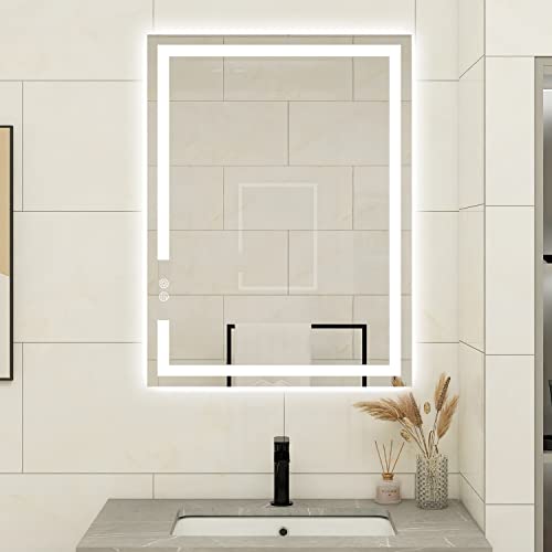 28x20 LED Bathroom Vanity Mirror with Anti-Fog Touch Switch