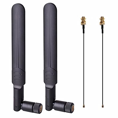2x8dBi WiFi Antenna + Cable for Wireless Routers, PC Desktop, and More