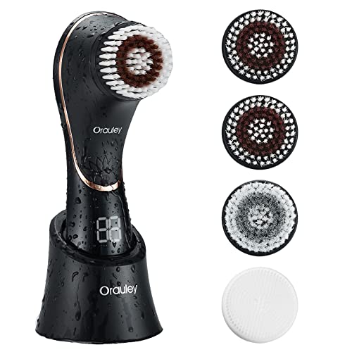 3-in-1 Facial Cleansing Brush, Rechargeable Exfoliator for Deep Cleansing
