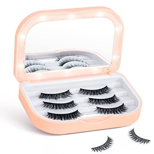 3 Layer Lash Case with LED Lighted Makeup Mirror
