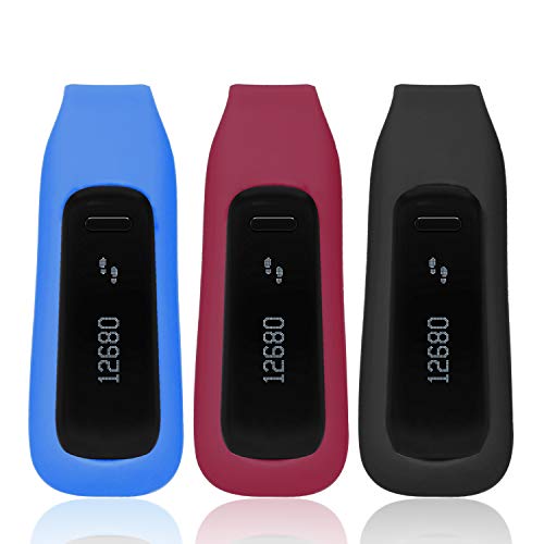 [3 Pack-Black,Blue,Red] [3-Black] Compatible Clip Holder Replacement for Fitbit One, AKWOX [Shock-Proof][ Shatter-Resistant] Protective Band Cover Case for Fitbit One