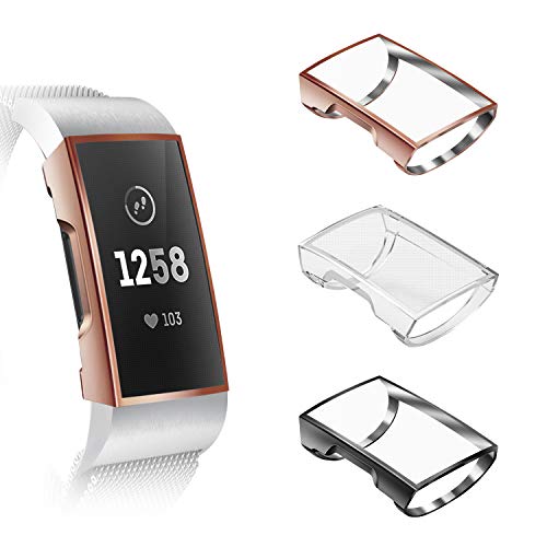 [3 Pack] Fintie Screen Protector Compatible with Fitbit Charge 4 / Charge 3