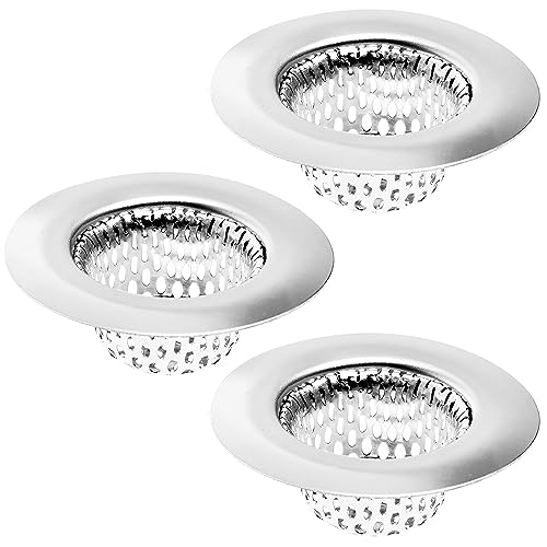 3 Pack - Sink Strainer Bathroom Sink, Utility, Slop, Laundry, RV and Lavatory Sink Drain Strainer
