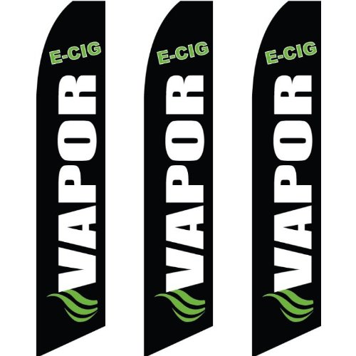 3 Pack Tall Swooper Flags for Electronic Cigarette Marketing