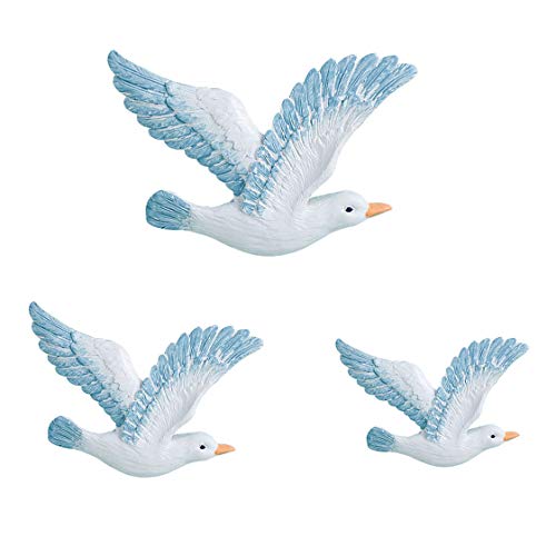 3 Pcs Seagull Wall Art Wall Hanging Seagull Ornament for Beach Coastal Theme Living Room Coffee Shop