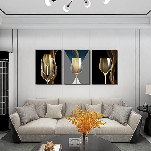 3 Pcs Yellow Kitchen Decor Wine Wall Art Dining Room Decor Kitchen Wall Decor Black and White Canvas Living Room Decorations Paintings Prints Pictures Framed Artwork for Home Walls 12X16 Inch