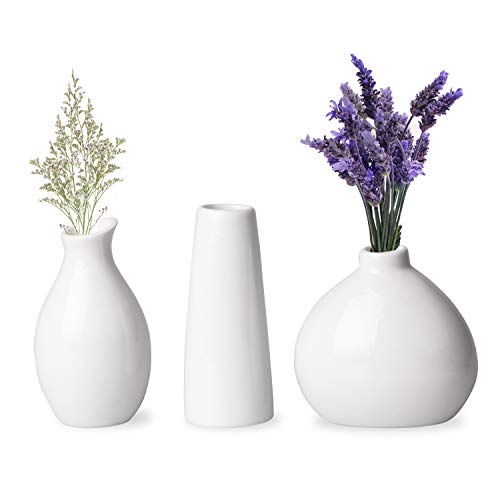3 White Vases for Decor, Small White Vase Ceramic Vases for Home Decor