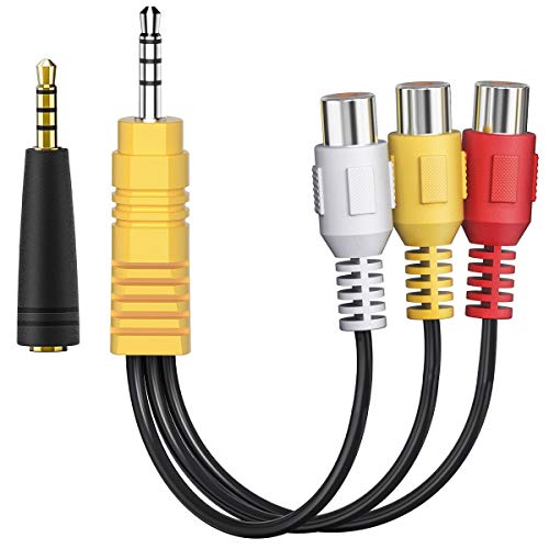 3.5mm Male to 3 RCA Female Video AV Component Adapter Cable