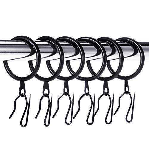 30 Pieces Metal Drapery Curtain Rings and Pin Hooks