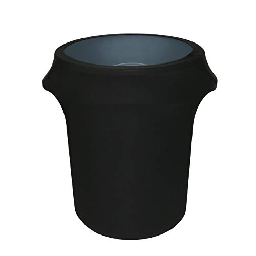 32 Gallon Stretch Spandex Fitted Trash Can Cover - Black
