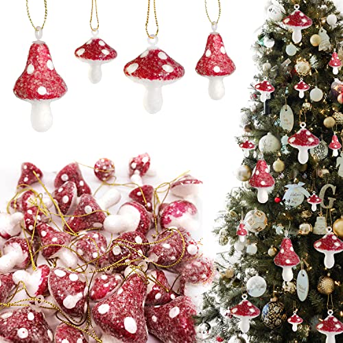 32 Pieces Mushroom Christmas Ornaments
