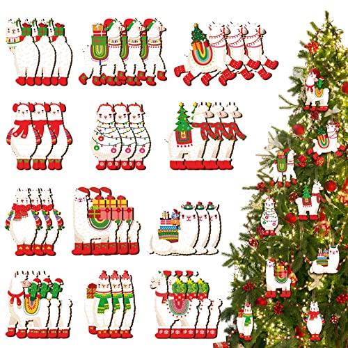 36 Pcs Llama Ornaments for Christmas Tree Decoration