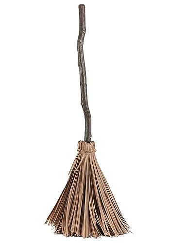 38" Brown Animatronic Enchanted Magical Broom, Floating Enchanted Witch Broom Halloween Decoration Standard