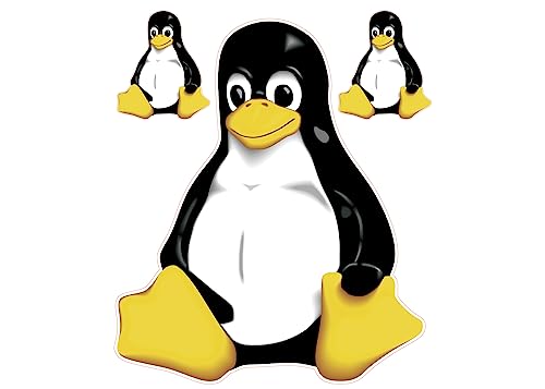 3Pcs Penguin Linux Tux Vinyl Sticker Skin