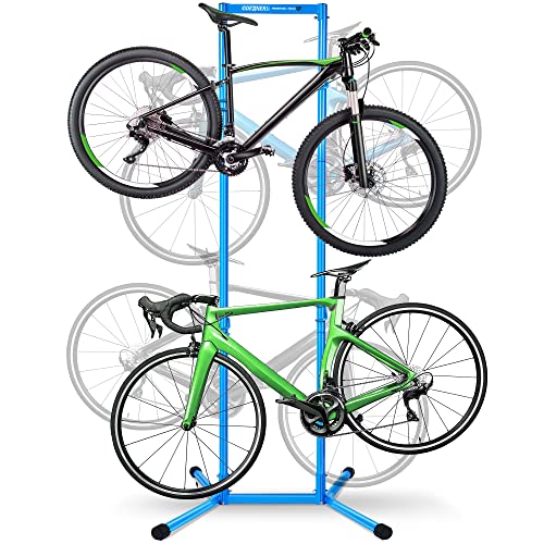 4 Bike Storage Rack Garage(Max 240lbs), Freestanding Gravity Bicycle Rack with Fully Adjustable Arms