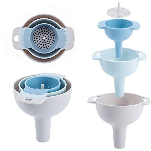 4-in-1 Kitchen Funnels with Detachable Filter and Strainer