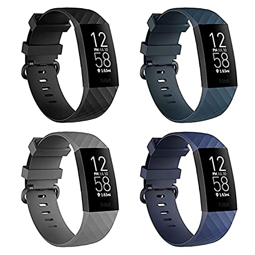 4 Pack Bands for Fitbit Charge 4/ Fitbit Charge 3/ Charge3 SE