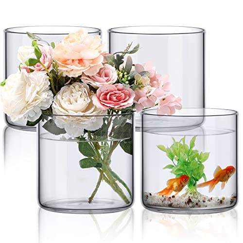 4 Pcs Glass Cylinder Vase for Table Centerpieces