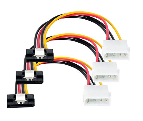 4 Pin Molex to SATA Power Cable - 3 Pack