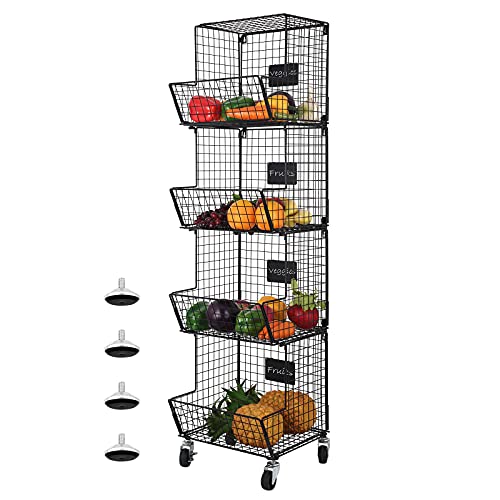 4 Tier Metal Wire Basket for Wall Storage