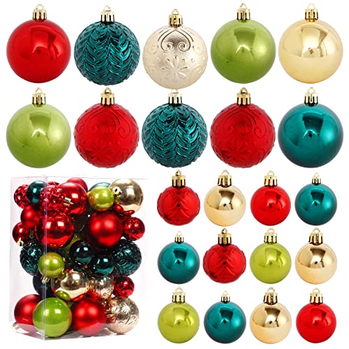 40pcs Shatterproof Christmas Ball Ornaments Set