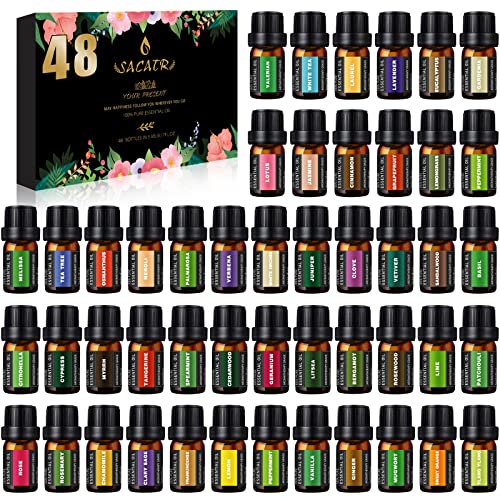 48 Essential Oils Set - Super Multi-Scents for Humidifier, Diffuser, Massage, More