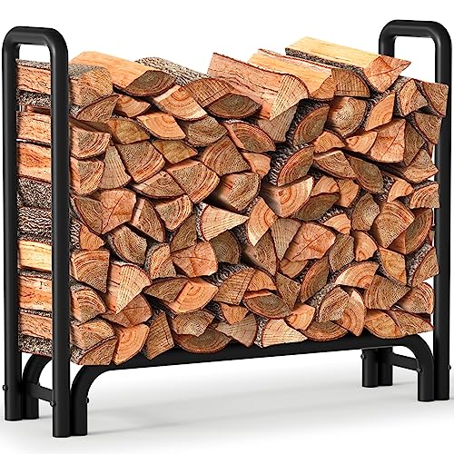 4ft Firewood Log Rack Outdoor Indoor Heavy Duty
