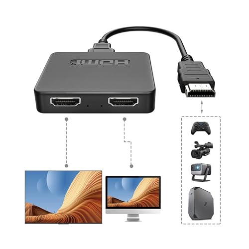 4K HDMI Cable Splitter Adapter 2.0 Converter 1 In 2 Out 1 Male to Dual  Female