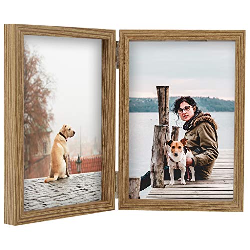 4x6 Double Picture Frame Wooden Hinged Photo Frame