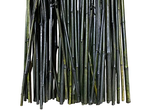 5 ft Tall All-Natural Thick Bamboo Poles - (1/2 in Wide) - 16 Pack - 6 Colors Available! (Black)