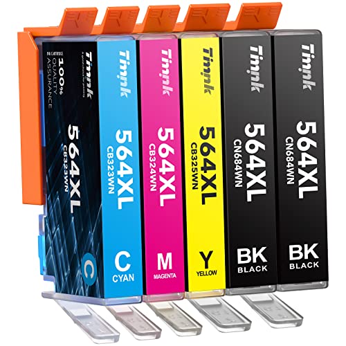 【5-Pack Larger Capacity】 564XL Ink Cartridges Replacement for Original HP 564 XL Combo Pack - Compatible for Photosmart 5520 6520 7510 7520 DeskJet 3520 Premium C309A C410A Printer (2BK/C/M/Y)