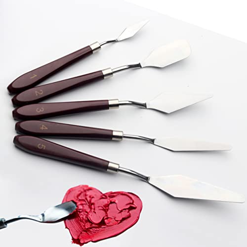 Penta Angel Plastic Painting Palette Knives Set 6Pcs White Art Artist Paint  Spatula Tools for Oil Acrylic Painting Color Mixing