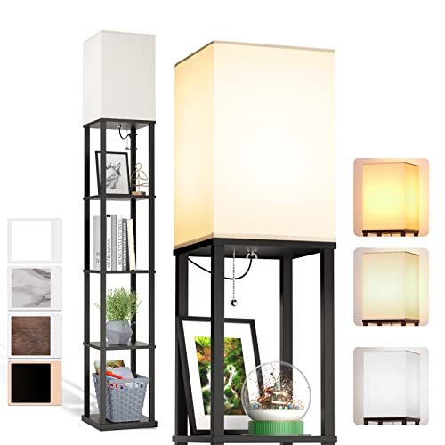 5-Tier Modern Shelf Floor Lamp with 3CCT LED Bulb