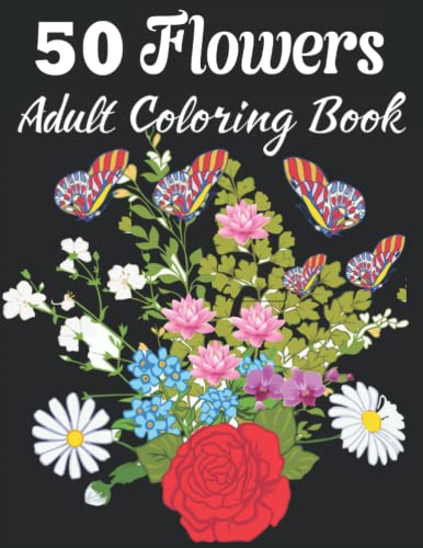 50 Flowes Coloring Book for Relaxation
