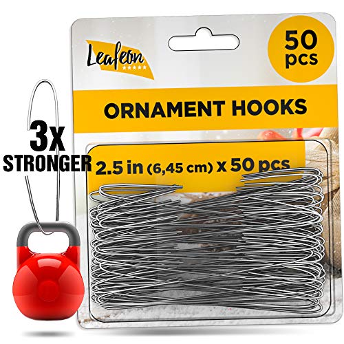 50 Pack Christmas Ornament Hooks – Great Ornament Hangers for Christmas Tree Decoration (Silver)