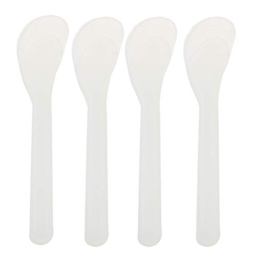 50 PCS 5 Inch Transparent Professional Plastic Facial Cream Mask Spatula Mixing and Sampling Mask Cream Cosmetic Spoon Facial Care DIY Accessories for Beauty Product
