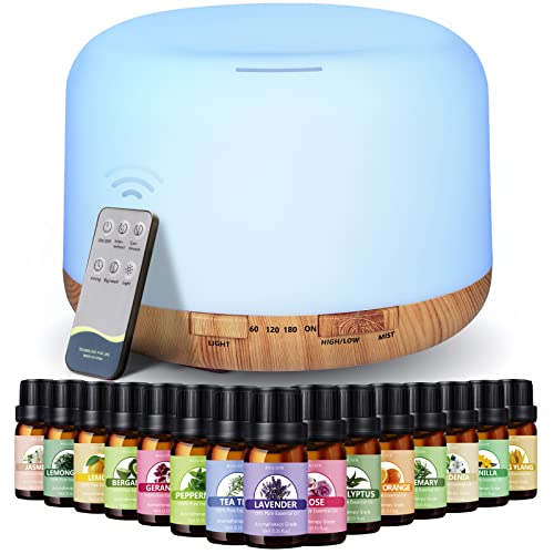 500ml Essential Oil Diffuser with 15 Natural Oils