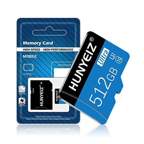 512GB Micro SD Card with Adapter Memory Card Class 10 High Speed Ultra for Smartphone/PC/Computer/Camera/Car Navigation(512GB)