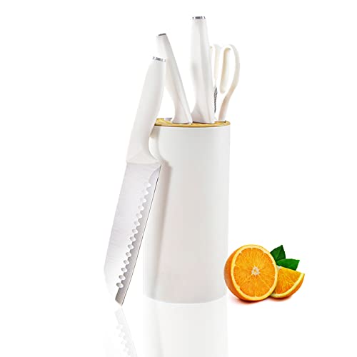 5PCS Stainless Steel Kitchen Knife Set with Block