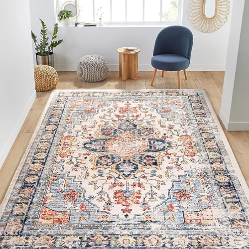 5x7 Washable Vintage Rug for Living Room and Bedroom