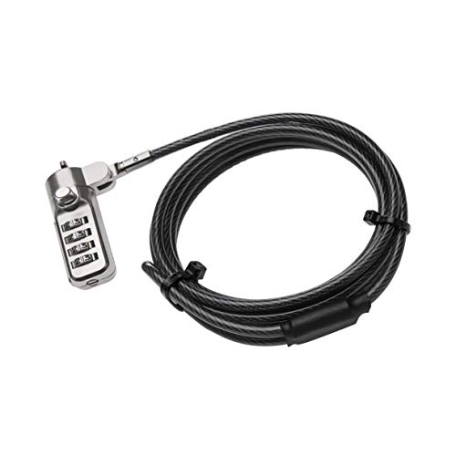 6-Foot Carbon Steel Cable Lock for Laptop, PC, Monitors, Projectors, Docks