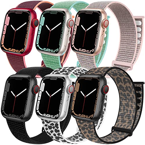 6 Pack Sport Loop Band Compatible with Apple Watch