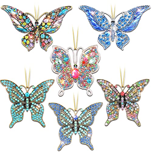 6 Pcs Butterfly Christmas Ornaments Butterfly Hanging Ornaments Butterfly Gifts for Women Christmas Tree Decorations Colorful Butterflies Keepsake Gift Decorative Hanging Ornament for Girl Sister Mom