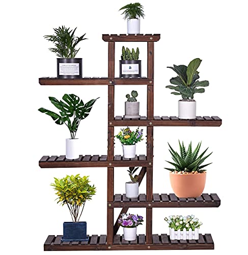 6 Tier Wood Plant Shelf Display Storage Rack