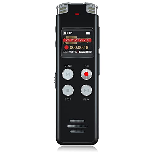 64GB Digital Voice Recorder with Playback - Upgraded Audio Recorder USB Charge, MP3